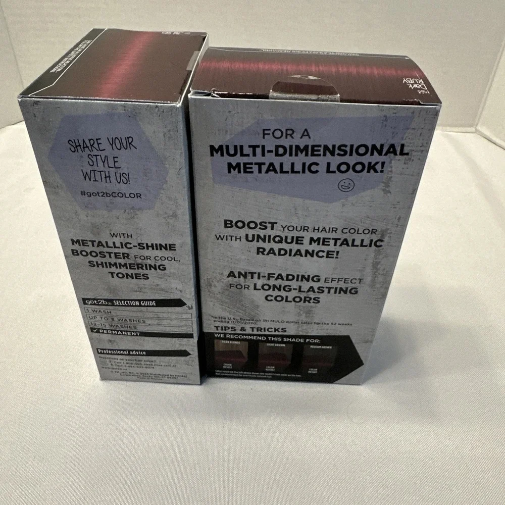 Schwarzkopf Got2b Metallics Permanent‎ Hair Color M68 Dark Ruby (Lot of 2)